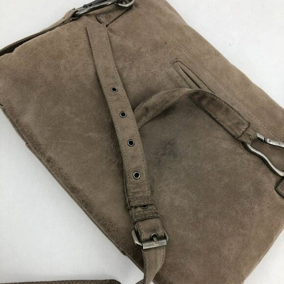 Matt & Nat taupe fabric envelope shoulder bag zipper detail  recycled materials - Picture 7 of 15